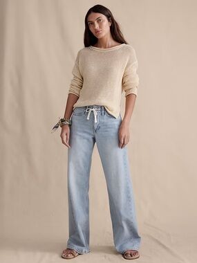 Banana Republic Light Blue Wide-Leg Jeans